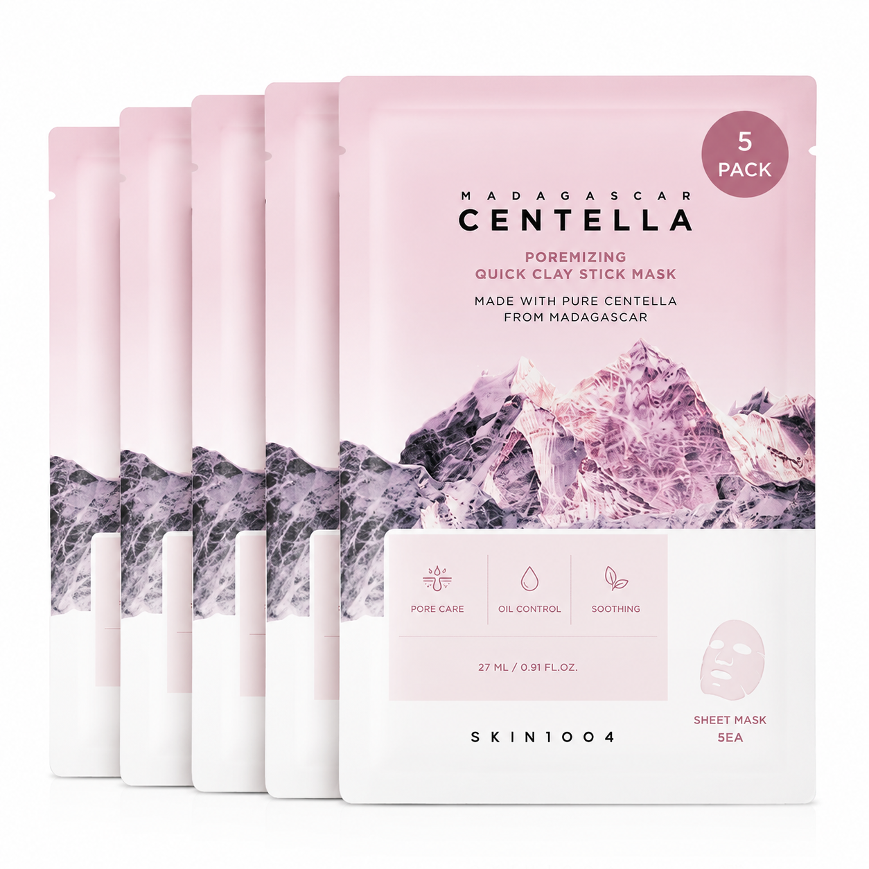 Centella sheet mask 5-pack