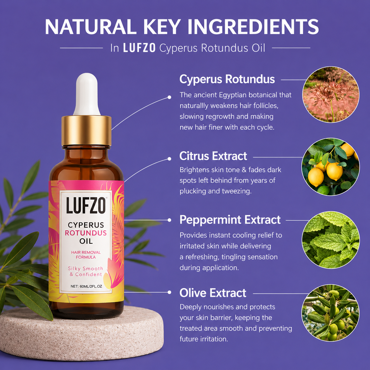 Cyperus Rotundus Oil Hair Reduction Formula