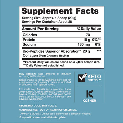 Bioactive Grass-Fed Collagen Powder – 20 oz( 567 g)