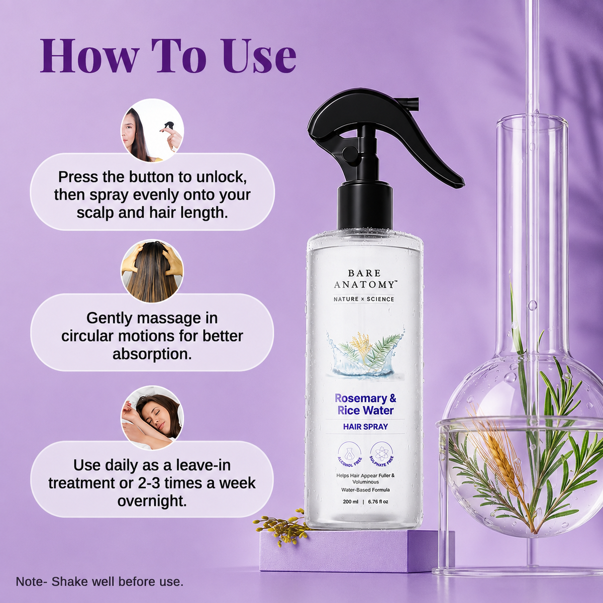 Rosemary + Rice Hair Growth Spray